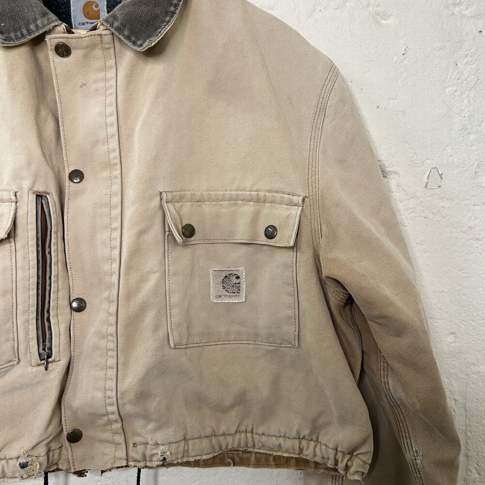 Vintage Carhartt Wool-Lined Cropped Duster Coat “Sand” - Picture 4 of 14